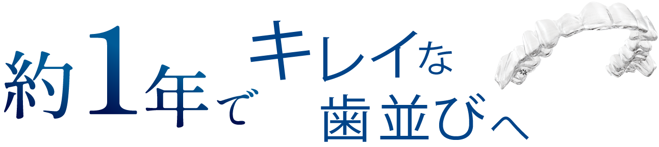 約1年でキレイな歯並びへ